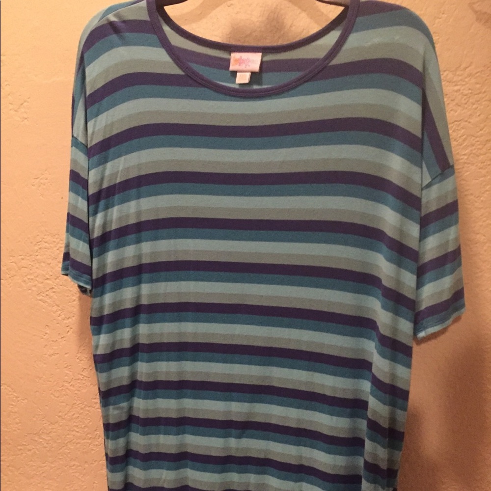 LuLaRoe XXS Tunic in blue stripes